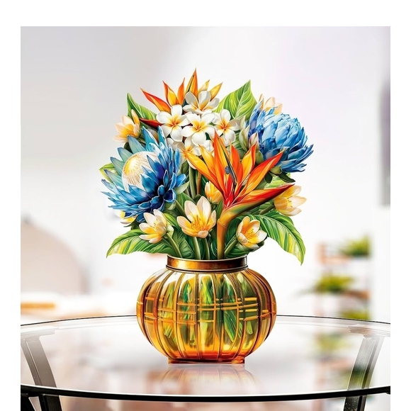 Tropical Bloom Pop-Up Flower Bouquet Card - Picture 5 of 9